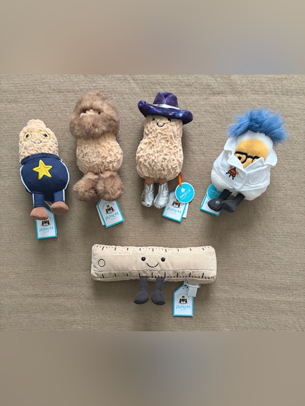 Jellycat Peanuts Ruler Egg Collection NWT